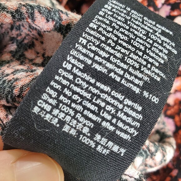 Sz 8 & Other Stories Relaxed Sleeve Wrap Top Blouse Floral Ditsy Long Sleeve - Picture 6 of 9